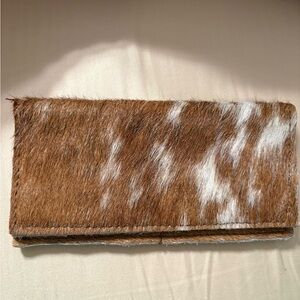 Brown and White Fur Wallet